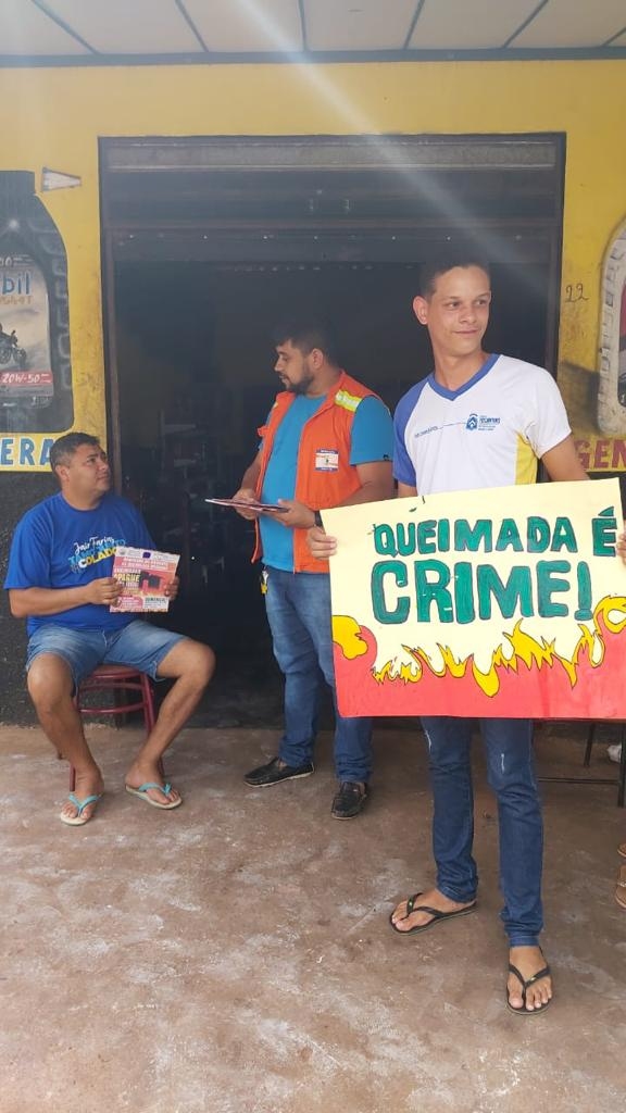 Ações de alerta ao combate às queimadas envolvendo palestras, blitz e entrega de folhetos são realizadas em Angico