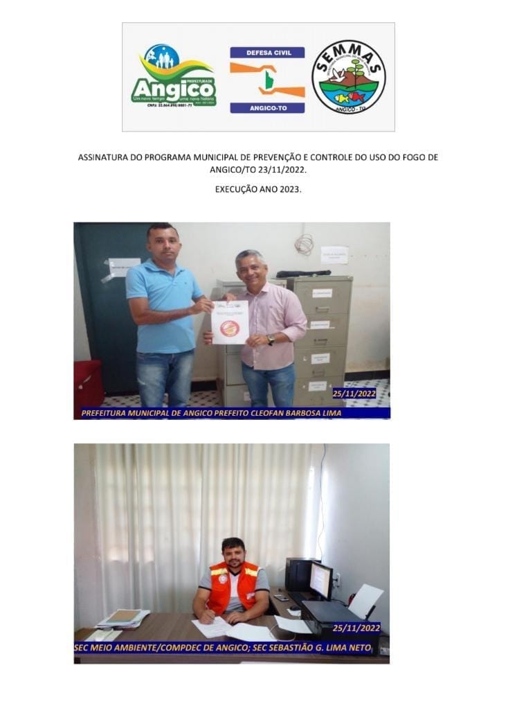 MEIO AMBIENTE: Prefeitura de Angico renova Protocolo de Fogo